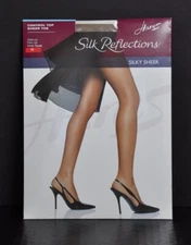 Hanes SZ CD Barely There Silk Reflections Sheer Toe Control Top Silky Sheer 717