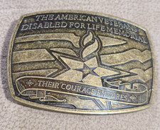 American Veterans Disabled For Life Memorial Brass Belt Buckle 2007 Sponsor 0369