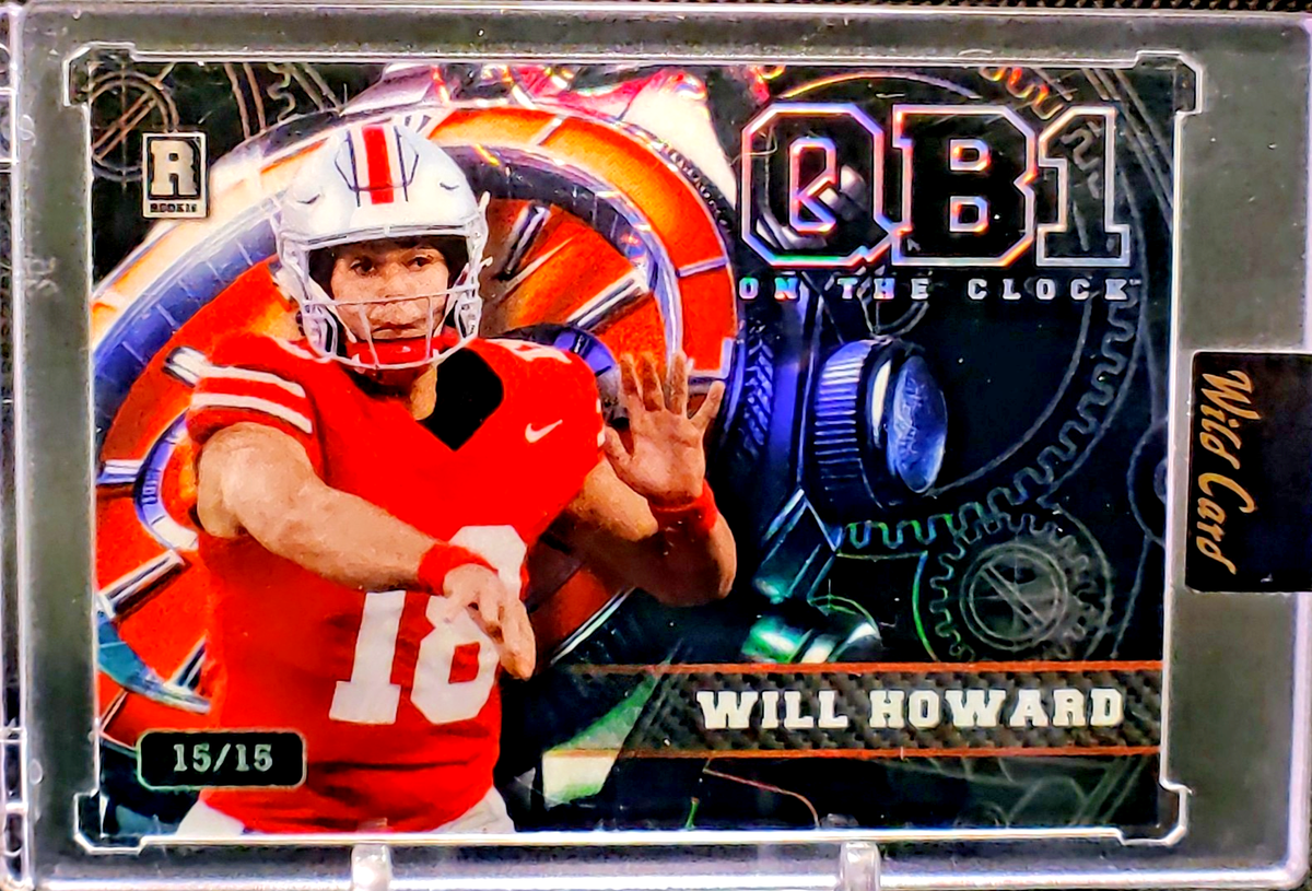 2025 Wild Card QB1 Will Howard Black Foil Orange Watch Face 15/15