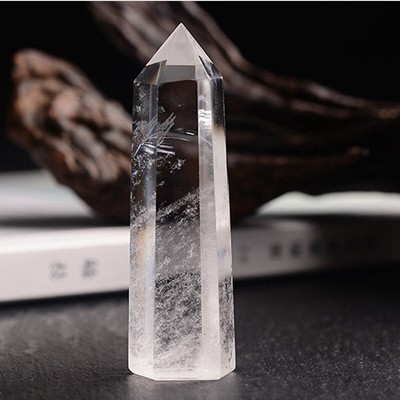 60-70mm Natural Clear Quartz Crystal Point Hexagonal Wand Stone Obelisk Healing