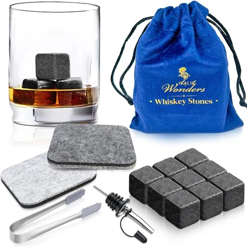 Whiskey Stones Set of 9 Chilling Ice Cubes Whiskey Rocks Chilling Stones Gift