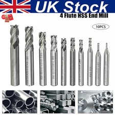 10x Tungsten Carbide 4 Flutes HSS End Milling Cutter Slot Drill Bit 1.5-10mm Set