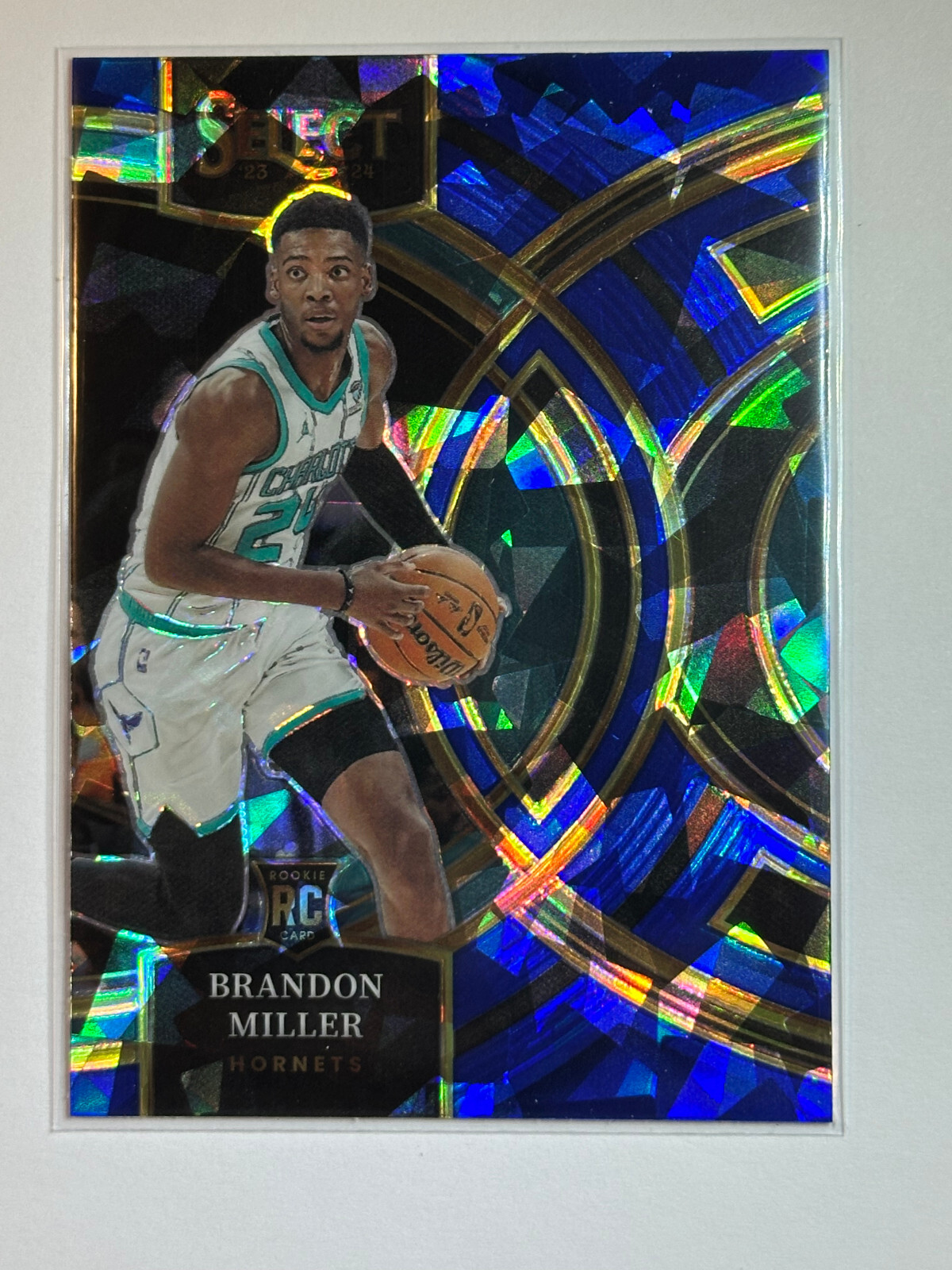 2023-24 Panini Select Premier Blue Cracked Ice Prizm #130 Brandon Miller RC