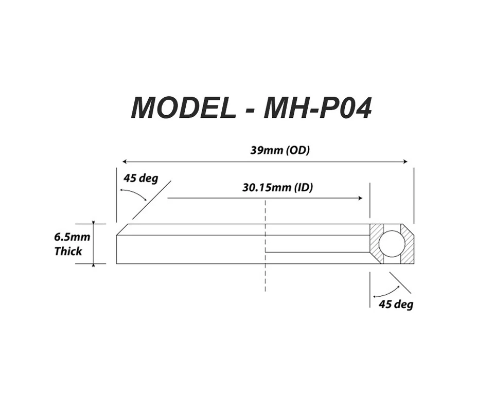 Rodamientos de auriculares de 1 1/8" con componentes VP - MH-P04 - 39x30.15x6.5-45/45 Foto 2 de 2