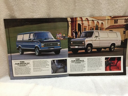 1987 FORD CLUB E150/350 WAGON XL,XLT SHOWROOM BROCHURE "NOS" W/EXTERIOR COLORS - Picture 3 of 4