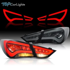 VLAND Smoked LED Tail Lights For 2011-2014 Hyundai Sonata Brake Rear Lamps L+R