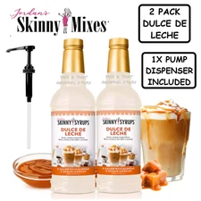 2 PACK Dulce De Leche Jordan's Skinny Syrup ZERO SUGAR ZERO CARB COFFEE SYRUP