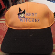 VINTAGE SNAPBACK TRUCKERS HAT BEST WITCHES CARTOON WITCH ORANGE  BACK