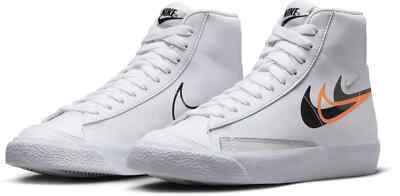 Nike Blazer Mid '77 NN (GS) Shoes White Black Orange FN7788-100 Unisex Youth NEW