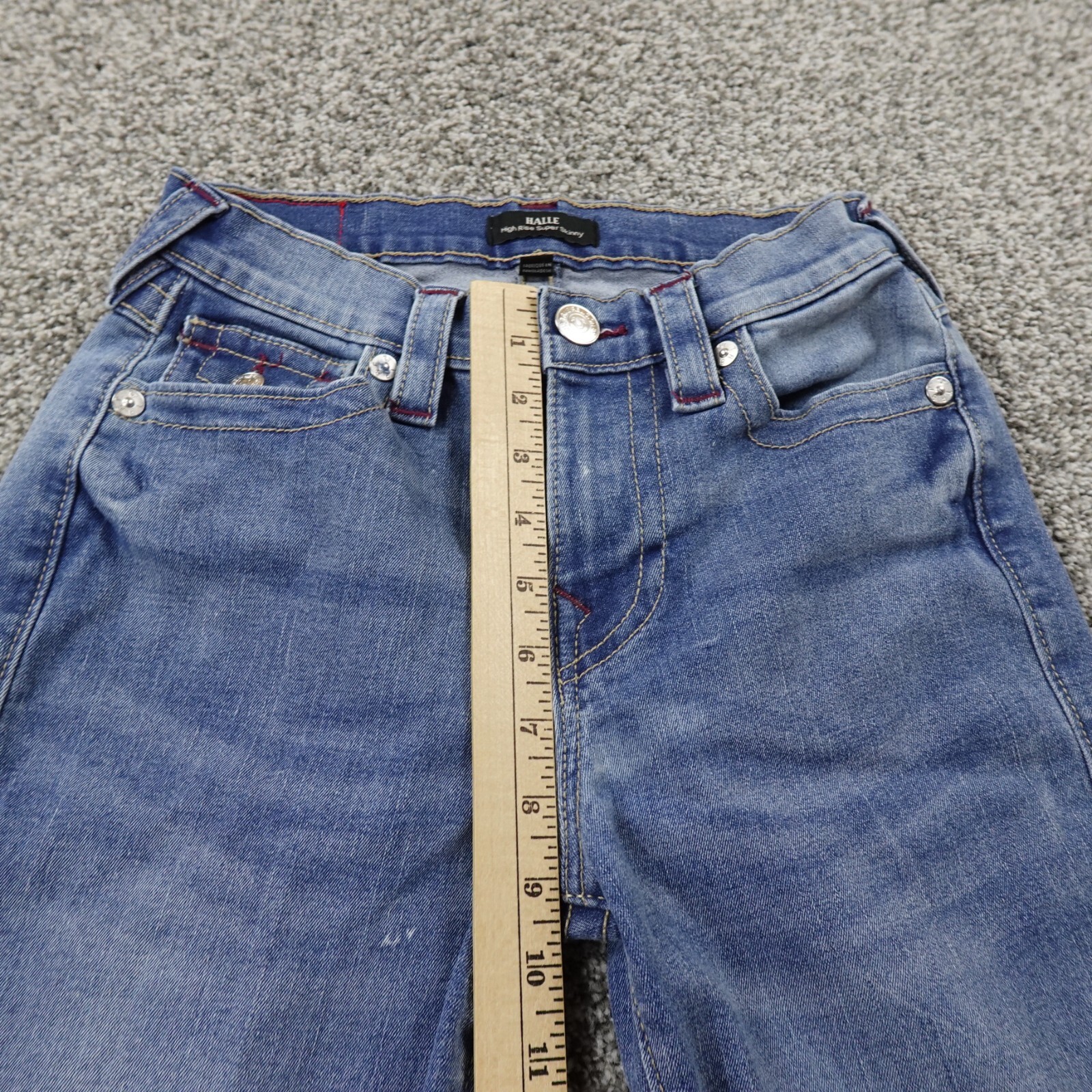 True Religion Jeans Womens 25 Blue Denim Pants Halle Skinny Stretch Flap Pocket thumbnail 5