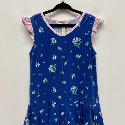 Matilda Jane Girls Blue Floral V-Neck Flutter Sleeve Photo Op Fit Flare Dress 8 - Picture 2 of 8