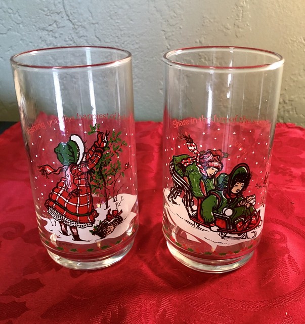 holly hobbie coke christmas glasses