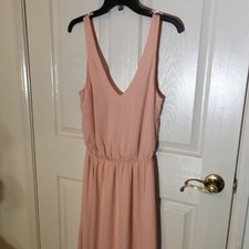 Show Me Your Mumu Kendall Maxi Dress Bridesmaid Gown Boho Frosty Pink Crisp Sz M