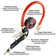 150PSI Tire Inflator Car Digital Pressure Gauge Meter Tester Lock-On Air Chuck/