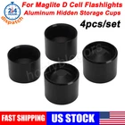 4PCS Dry Storage Hidden Storage Cups Aluminum For Maglite D Cell Flashlights US