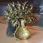 Gemstone Tree Figurine Multicolor Stone Chips & Metal Leaves 3D Metallic 3 in — photo 2