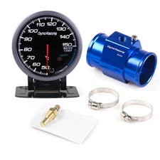 2.5" 60mm Car Pointer Meter Water Temp Gauge w/40mm Joint Sensor Adapter 1/8NPT