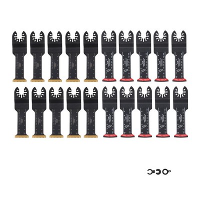 20 Pcs Extra Long Titanium Oscillating Tool Blades Curved Edge Multitool Blades
