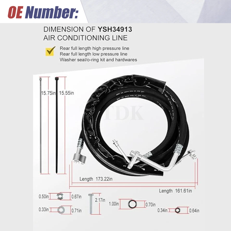 YSH34913 Rear AC Lines Kit For 2015-2020 GMC Chevrolet Tahoe Cadillac Escalade	 Foto 4 de 4
