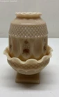 Vintage Westmoreland Glass Co. Almond Milk Glass Hand-Painted Fairy Lamp