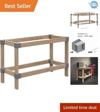 All-In-One 2' x 4' Heavyweight Workbench Kit - Customize Your Workspace in Gray