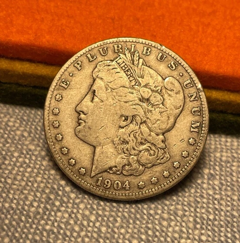 (#100295).   Morgan Silver Dollar: 1904 S  Fine. better date