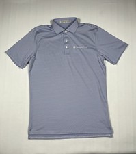 Holderness Bourne Performance Polo Shirt Mens Medium Purple Striped Golf