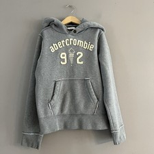 Abercrombie 92 New York Hoodie Youth M Muscle VTG Y2K Sweatshirt Gray