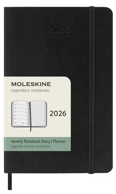 Moleskine Weekly Diary / Planner 2026 Pocket Black Hard Cover 9x14cm 12 Month