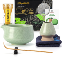 Matcha Set Besen Tea Set Schale Whisk Schaufel Sieb Matcha-Besenhalter