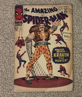Marvel Comics Amazing Spider-Man #47 - Kraven the Hunter UK Pence Stamp Cover