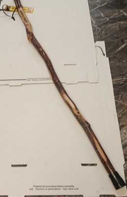 Natural Hardwood Hiking Stick ''Happy Hiker''  36''  New with Tag