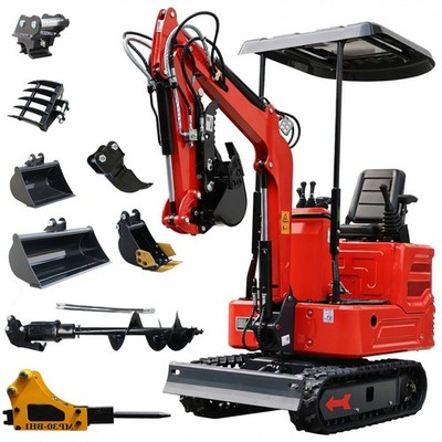 FREE SHIP 1.4Ton Diesel Mini Excavator Kubota Engine Crawler Digger 8 Attachment