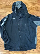 Simms Fishing Hunting Marsh Blinds Jacket Men’s Size XXL Gray Black Wader Rain