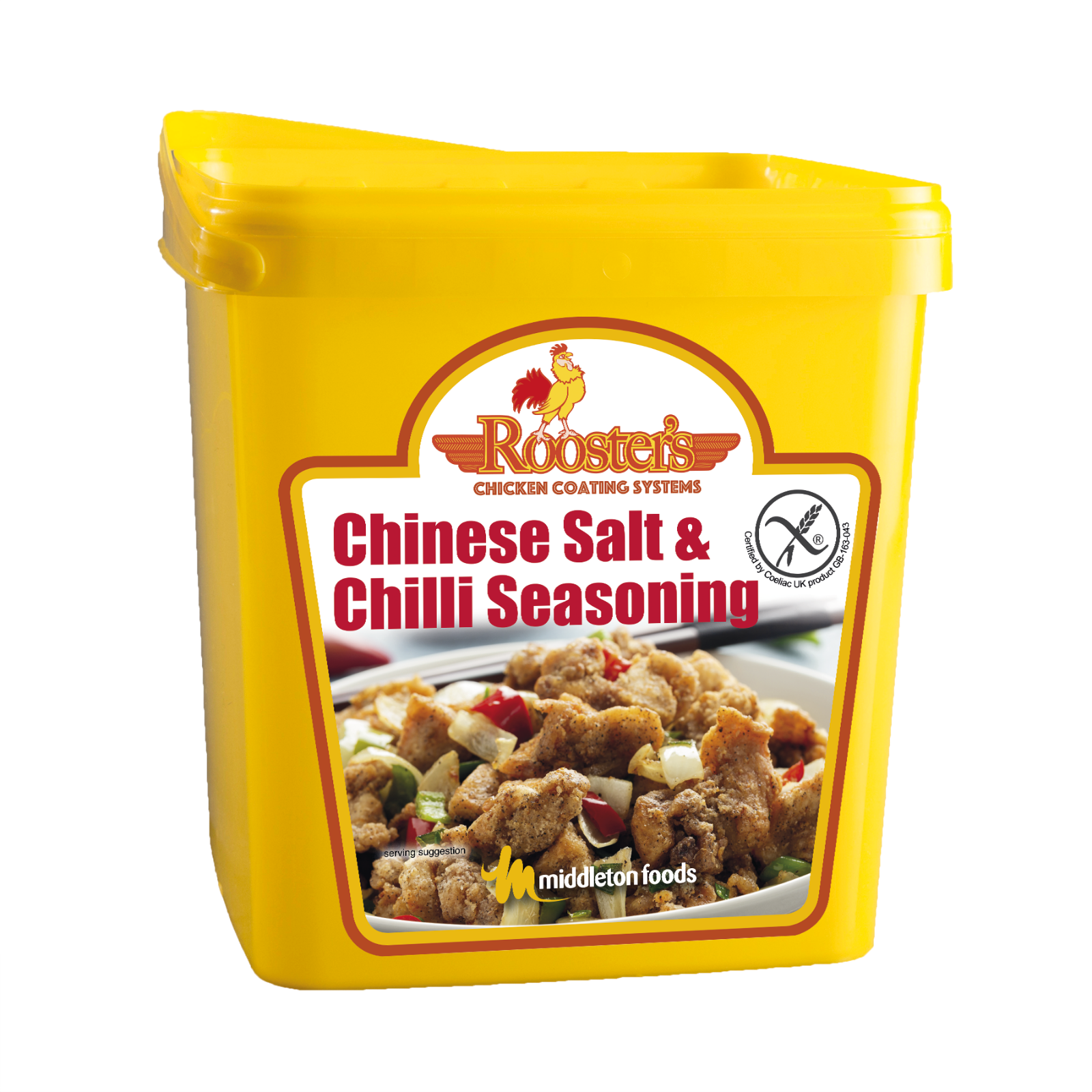Rooster's  Chinese Salt & Chilli Seasoning 2.5kg Yellow Tub Gluten Free