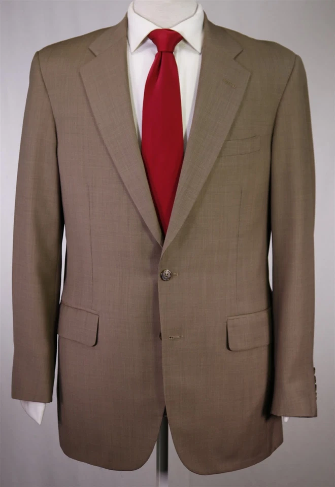 Traje a medida personalizado Tom James Holland & Sherry marrón tic tejido 2-Btn 40R Foto 2 de 4