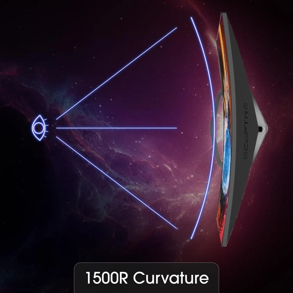 Novo monitor para jogos curvo 24,5 polegadas até 240Hz 1080p R1500 1ms DisplayPort x... - Imagem 4 de 4