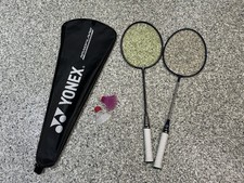 Lot of 2 Vintage Yonex Badminton Racquets Carbonex 21 - w/Bag Accessories