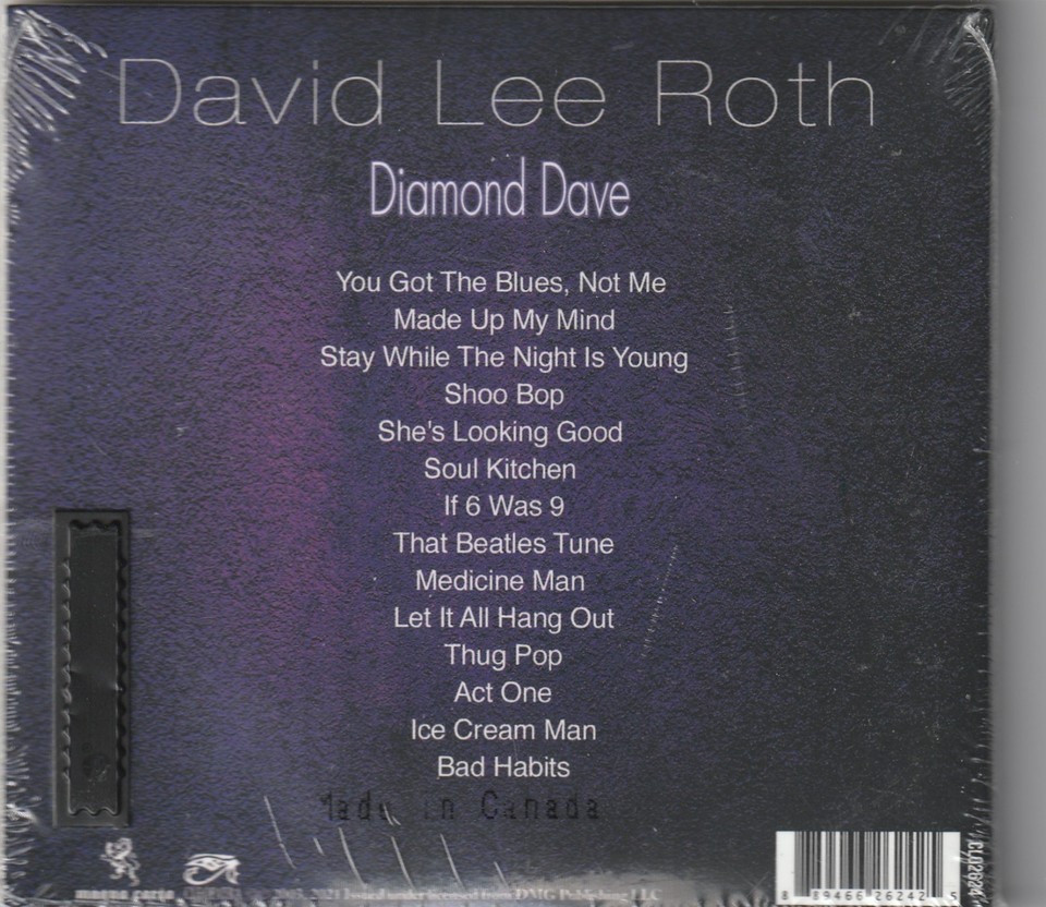 DAVID LEE ROTH “Diamond Dave” NEW and SEALED Glam/Hair Metal Digipak CD ...