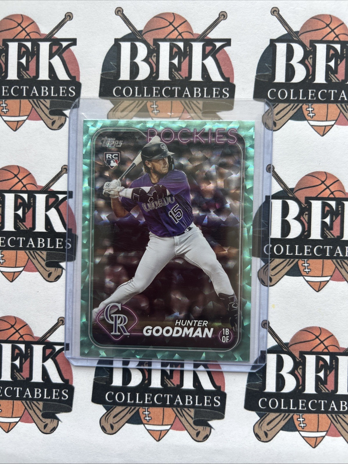 2024 Topps RC Aqua Foil #/399 Hunter Goodman Rookie Card #432 Colorado Rockies