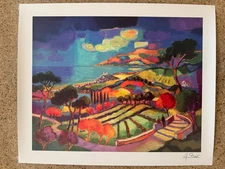 October on the Bay of Cannes by Jean-Claude Picot 19x23 Seriolithograph 2011 New