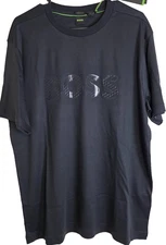 Boss men's t-shirt size M black trendy modern fancy soft