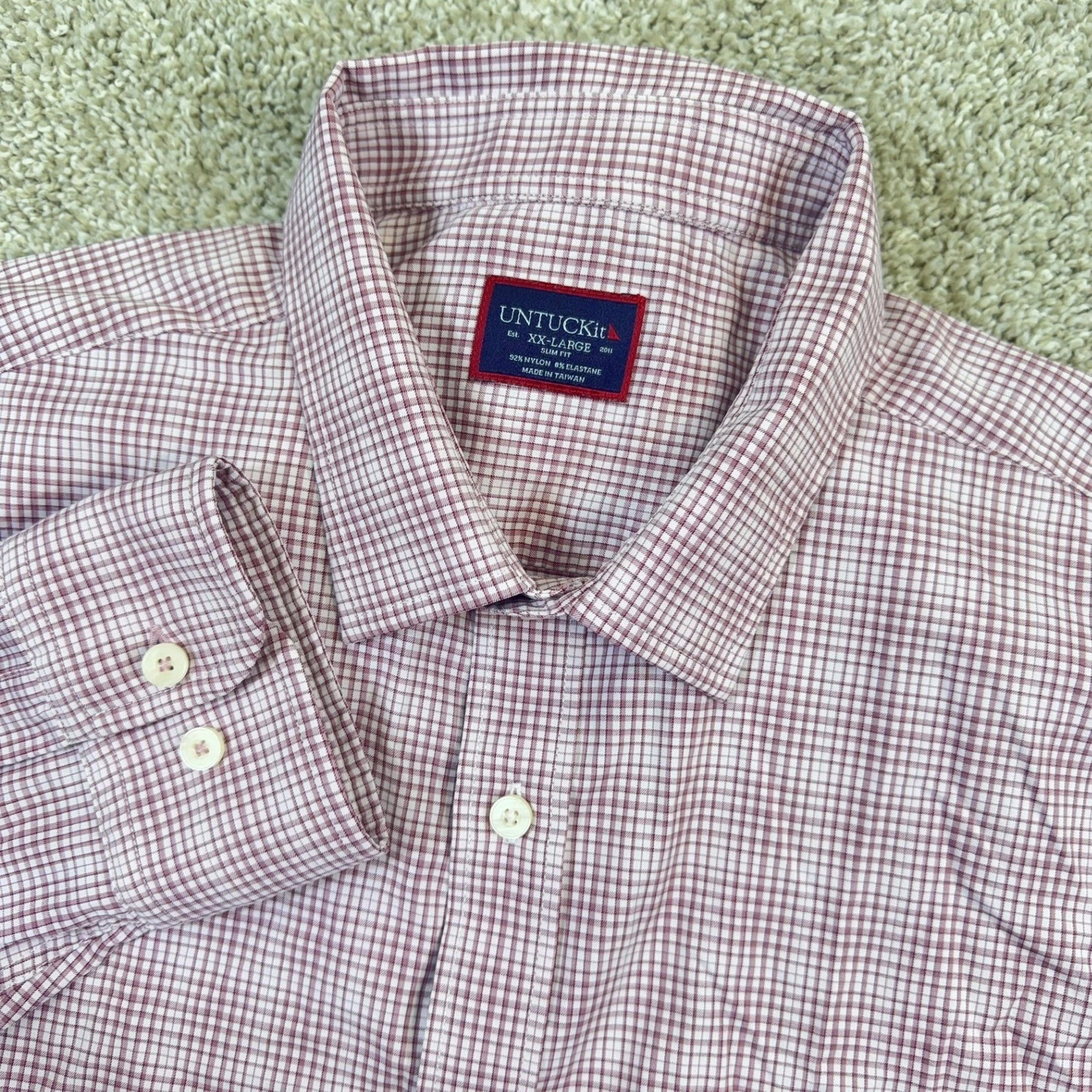 UNTUCKit Beckman Shirt Mens XXL Red Gingham Slim Fit Performance Stretch 40884
Opens in a new window