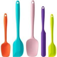5-Piece Silicone Spatula Set Food Grade High Heat Resistant Non-Stick Rubber