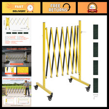 Expandable Safety Barrier 12FT - Portable Folding Security Gate with Locking Cas