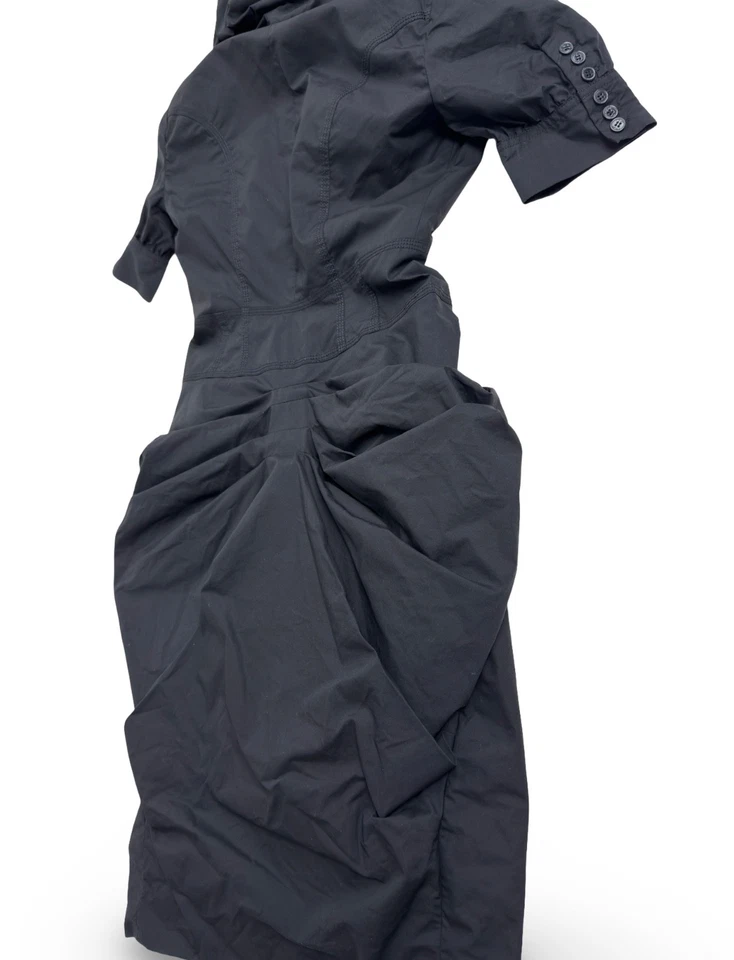 All Saints Y2K Vintage Ketty Dress Black Ruched Ruffle / XS - Image 3 of 4