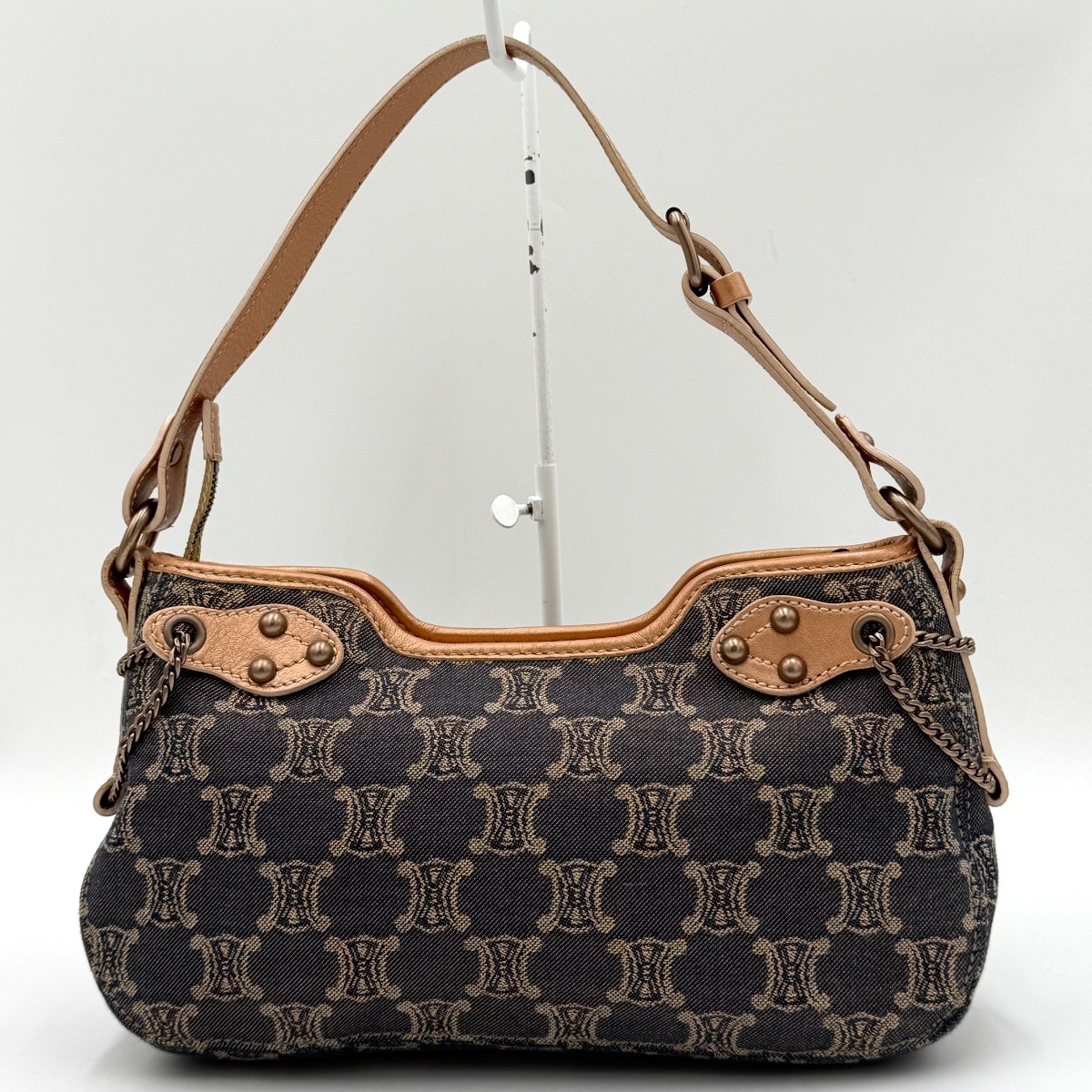 Celine Paris Macadam Shoulder Bag Hobo Denim Triomphe Y2K Canvas