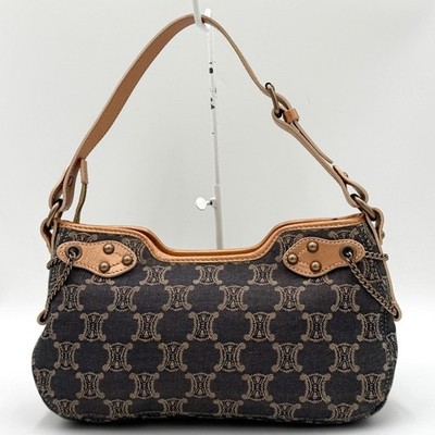 Celine Paris Macadam Shoulder Bag Hobo Denim Triomphe Y2K Canvas
