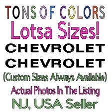 TWO Vintage Style Font "Chevrolet" Die Cut Vinyl Decals "Stickers" Classic Chev