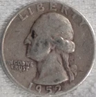 1952 Washington Quarter 25C. Circulated United States US Coin 90% Silver